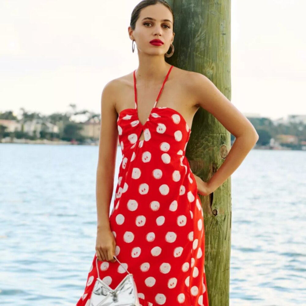Anthropologie The Somerset Maxi Dress Polka Dot Dress